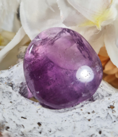 Fluoriet Platte Steen 4 cm no.2 Paars