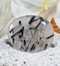 Toermalijn in Kwarts Platte Steen 4 cm no.2 Edelsteen