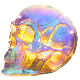 Schedel - Schitter Regenboog LED Schedel - Skull & Bones - 11 cm