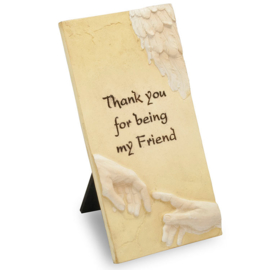 Decoratie tegel - Thank you for being my Friend - Arts in Stone - 15,5 cm