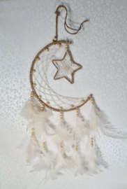 Dromenvanger Maan met Ster Hennep Wit 18 cm