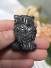 Uil Larvikiet Edelsteen 4 cm - Bescherming en Intuïtie - div. soorten