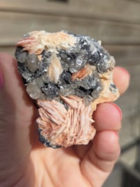 Bariet met Cerussiet Edelsteen Cluster - 5cm - Marokko