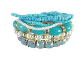 Armband Aqua verschillende armbanden set