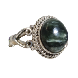 Edelsteen Ring Serafiniet Rond 925 Sterling Zilver - Maat 17