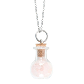 Ketting Liefdesflesje Rozenkwarts