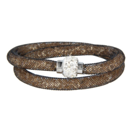 Sterren dust - wikkel armband - goud - strass sluiting