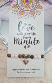 Edelsteen Armband - Love your life - Vriendschapsarmband - Rozenkwarts