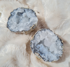 Chalcedoon - Geode - Wit Grijs - Mexico - Edelsteen 