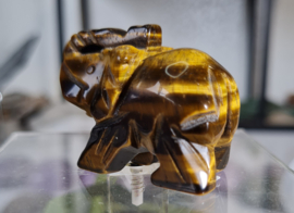 Olifant Tijgeroog Edelsteen Carving 4 cm no.2