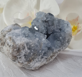 Celestien  Edelsteen Cluster Geode - 8cm - Blauw