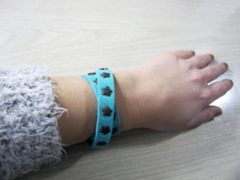 Armband - Tenzy - driedubbel licht - turqouise nubuck