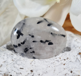 Toermalijn in Kwarts Platte Steen 3,5 cm no.10 Edelsteen