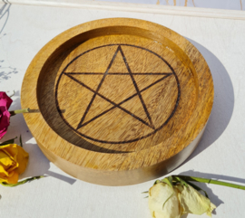 Pentagram - Grid - Mango hout - 15cm - opstaande rand