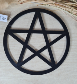 Grid Pentagram hout zwart 20 cm