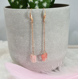 Oorbellen - vlinder peach