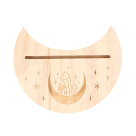 Tarotkaart standaard Halve Maan en kristallen Hout 14 cm