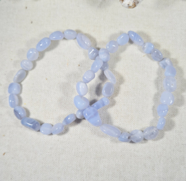 Edelsteen Armband Blue Lace Agaat Trommelsteen 6-8 mm