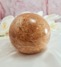 Roze Maansteen - Edelsteen Bol - 8,9 cm - Madagaskar - no.1