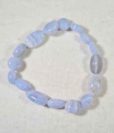Edelsteen Armband Blue Lace Agaat Trommelsteen 10-12 mm