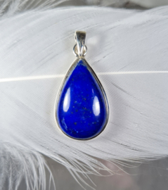 Lapis Lazuli Druppel Edelsteen Hanger in 925 Sterling Zilver 3,4 cm