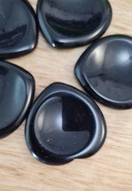 Obsidiaan Zwart Duimsteen - Worry Stone - Hart
