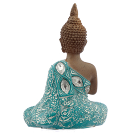 Beeld - Thaise Boeddha - Lotus - Turkoois - 13cm - C