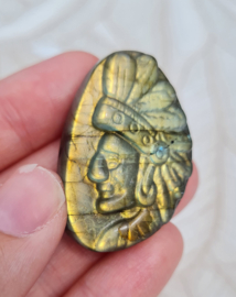 Indiaan Labradoriet Carving - 4 cm