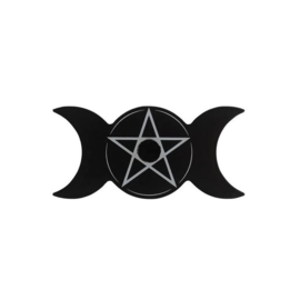 Kaarshouder - Drievoudige maan - Pentagram - 11cm