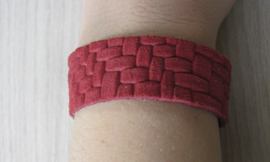 Armband - Tressia - suède - cherry - basket print