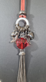 Ketting rood koord - metaal