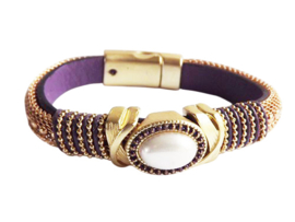 Beach Armband - Gold and purple