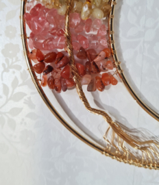 Raamhanger Suncatcher Maan Goudkleur - Levensboom - Chakrastenen