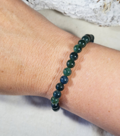 Edelsteen Armband Mosagaat Kogelarmband 6 mm