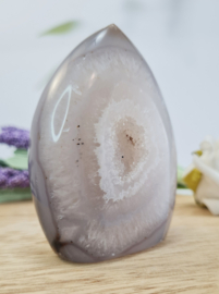 Agaat Edelsteen Sculptuur - Druzy Vlam - 7cm - Brazilië