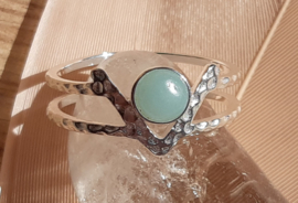 Ring - Double line - Silver - Amazonite - size 8