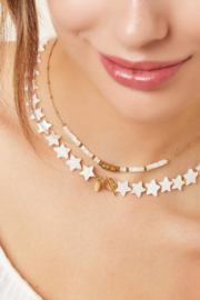 Ketting Schelpen Sterren - Goudkleur Stainless Steel