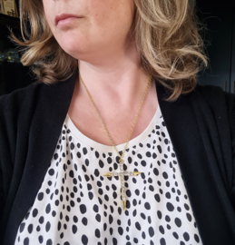 Ketting Kruis - Goudkleur - 6 cm