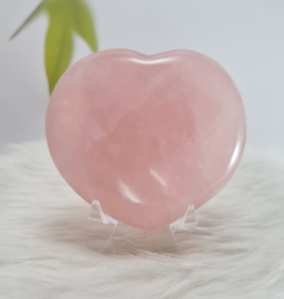 Rose Quartz Crystal Heart Pink - 7cm