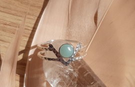 Ring - Double line - Silver - Amazonite - size 8