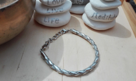 Armband - Ibiza - zilver smal rond gevlochten