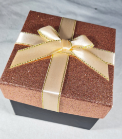 Cadeaudoos Oud Roze - Zwart  Vierkant 9 cm