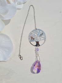 Raamhanger - kristal - levensboom - druppel - violet
