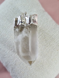 Edelsteen Hanger Bergkristal Punt Verzilverd