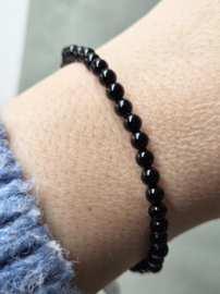 Edelsteen Armband Zwarte Toermalijn - 4 mm