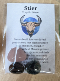 Stier Sterrenbeeld Trommelstenen Cadeau set