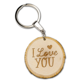 Sleutelhanger -I love you - Boomstam - 5 cm