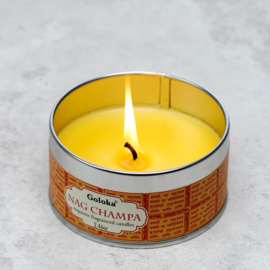 Geurkaars Nag Champa Goloka Paraffine wax in blik 8 cm