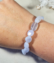 Edelsteen Armband Blue Lace Agaat Trommelsteen 10-12 mm