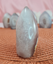 Agaat Edelsteen Sculptuur Geode Druzy Vlam - 8cm